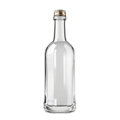 Clear Glass Beverage Bottle with Golden Cap