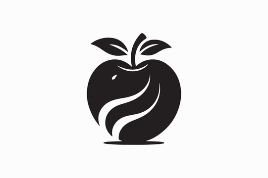 A vector silhouette image adobe illustrator of an Apple. eps