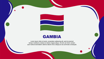 Gambia Flag Abstract Background Flat Design Template. Gambia Independence Day Banner Wallpaper Vector Illustration. Gambia Banner