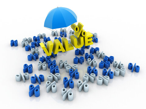 3d illustration business value concept