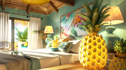 Tropical pineapple room
