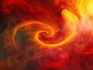 Digital art with red, orange, and yellow swirls and smoky textures, evoking energy..