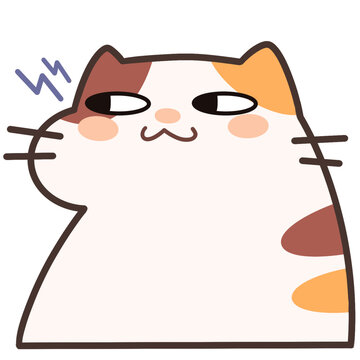 sat cat with glane face