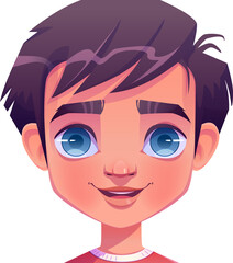 Smiling Boy Face Cartoon