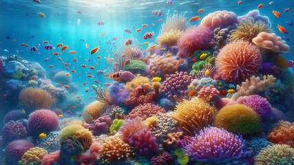 Obraz premium coral reef and coral