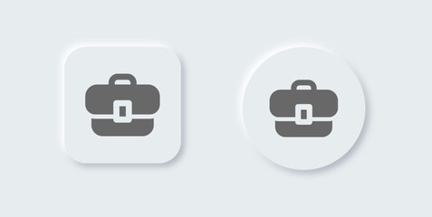 Obraz premium Briefcase solid icon in neomorphic design style. Business signs vector illustration.