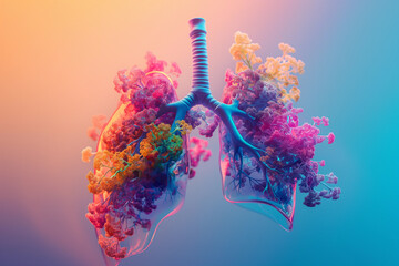 colorful concept art for the lungs
