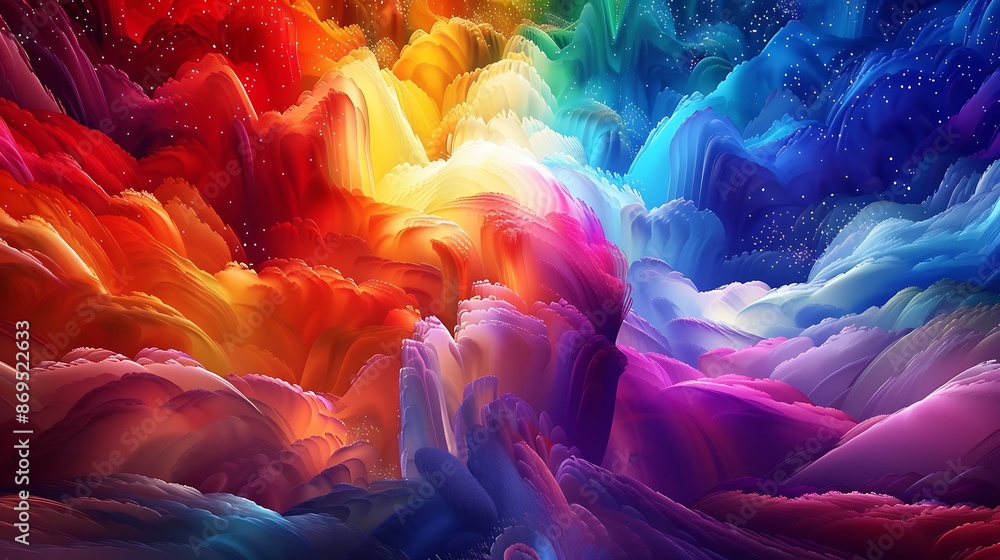 Poster spectrum of colors in rhythmic harmony, painting the canvas with its melodic vibrancy in a captivati