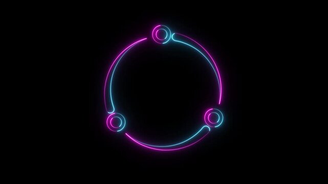 Abstract shareit icon animation with neon sing dark background.