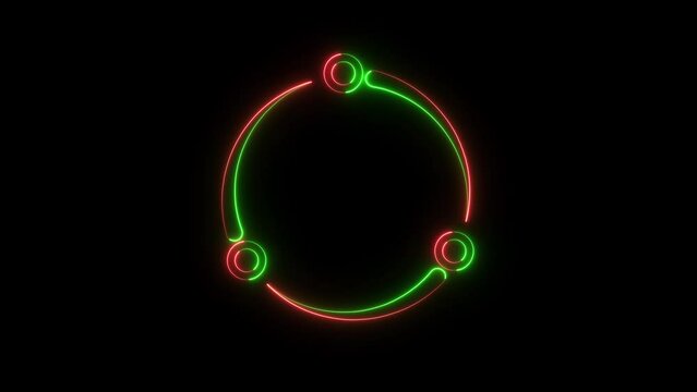 Abstract shareit icon animation with neon sing dark background.