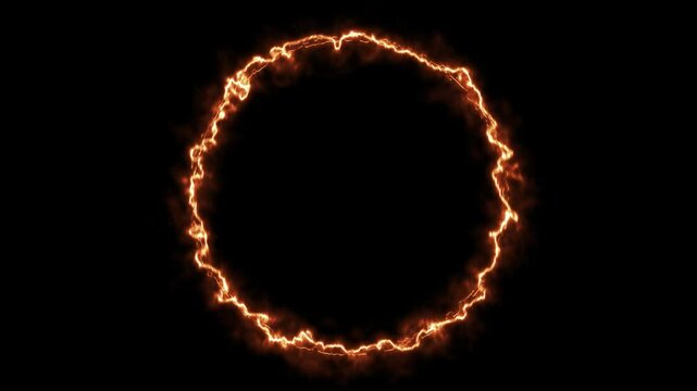 Energy fire ring technology logo animation background 3d