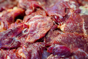 Fresh raw beef in the market