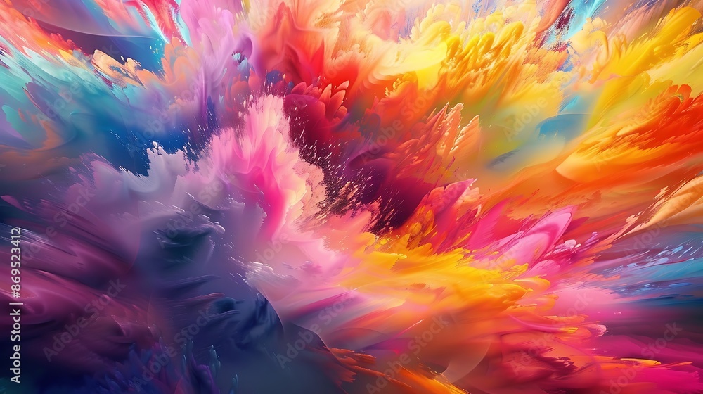 Poster spectrum of colors in rhythmic harmony, painting the canvas with its melodic vibrancy in a captivati