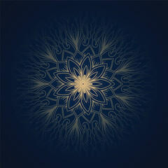 Abstract golden floral decorative mandala background