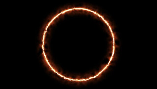 Fire ring technology logo animation background 3d red