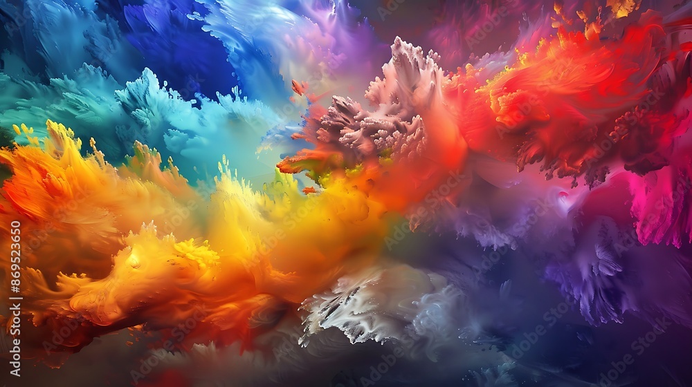 Poster spectrum of colors in rhythmic harmony, painting the canvas with its melodic vibrancy in a captivati