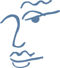 Obraz premium Hand drawn Doodle Vector Euro minimal Abstract Trending art motifs eurosummer cute Mediterranean sketch fashion pen sketch logo cute 