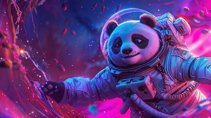 Panda Astronaut in Space