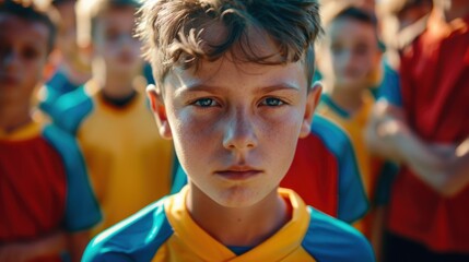 Children Engage in Sports. Kids Sports Team United All Set to Play This Game. Kids' Team Sports. Kids' Sports for Young People. Males wearing athletic wear. Tiny Boys Dressed in Soccer Gear