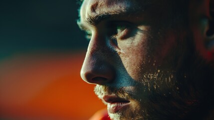 Obraz premium football or soccer player from Belgium's national team at a sad stadium