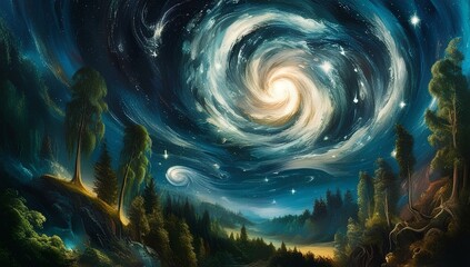 A swirling, cosmic wonder of a night sky