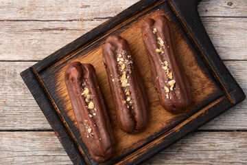 Classic french chocolate eclair