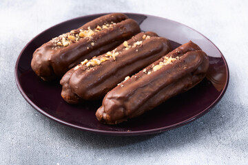 Classic french chocolate eclair