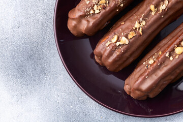 Classic french chocolate eclair