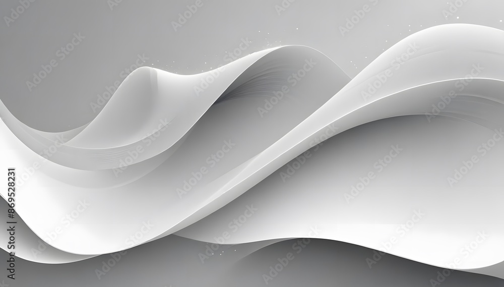 Poster grey-white abstract background paper shine and layer element vector for presentation design. suit fo