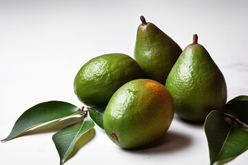 avocados on white background