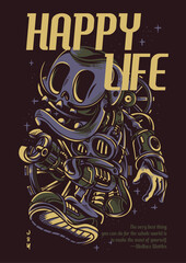 vector artwork skull robot
