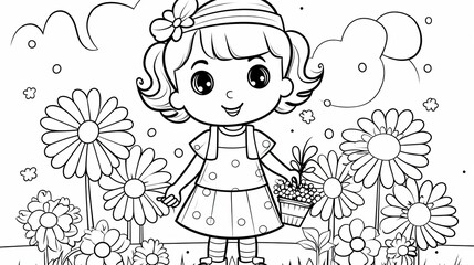 Fototapeta premium girl with a flower