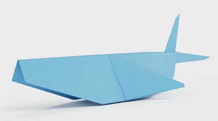Realistic 3D Render of Paper Whale © bescec