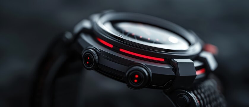 A futuristic watch allows users to slow down or speed up their perception of time, providing a unique and personalized experience of each moment, with copy space