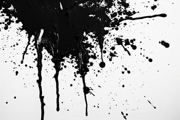 Ink Blotch. Black Ink Drips and Splatters as Design Elements