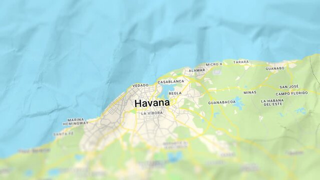 Havana Capital of Cuba Paper Map, Slider Shot