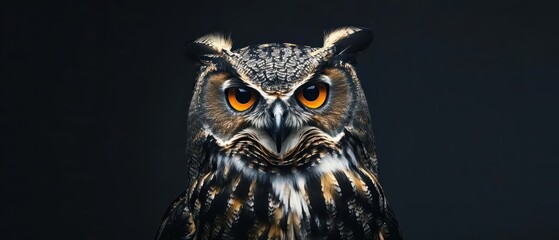 A promotional banner featuring an owl in a tailored suit and tie, representing wisdom and strategic thinking in business, high tech, with copy space along the bottom