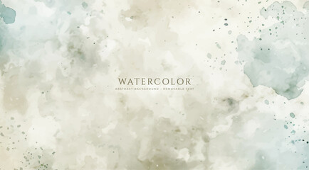 Abstract horizontal watercolor background. Neutral light colored empty space background illustration