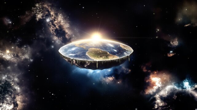 Die Vorstellung einer flachen Erde oder Erdscheibe im Universum. Mythologie und Verschw&ouml;rungstheorie