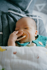 1-month-old Asian newborn girl