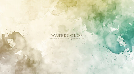 Abstract horizontal watercolor background. Neutral light colored empty space background illustration