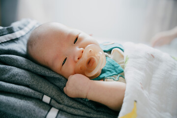 1-month-old Asian newborn girl