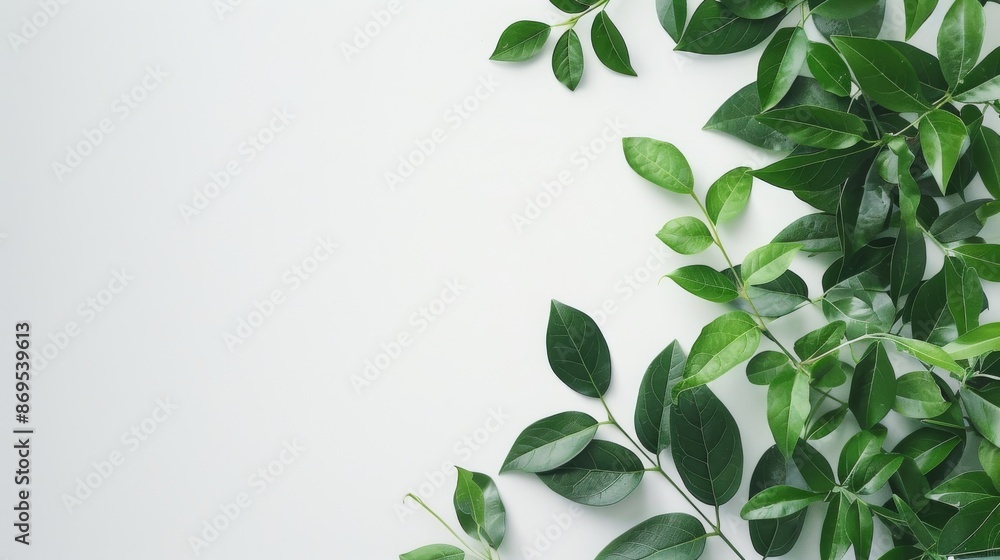 Poster serene greenery background with minimalist design for text placement
