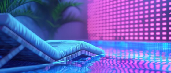 Conceptual design of a cyber spa with holographic relaxation features, cyber, with copy space