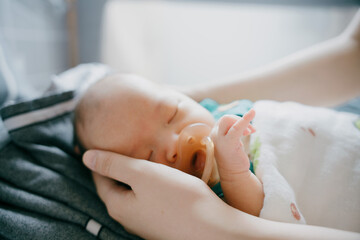 1-month-old Asian newborn girl