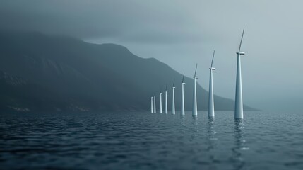 Floating wind turbines harness energy from highaltitude jet streams, presenting a groundbreaking approach to wind power, with copy space