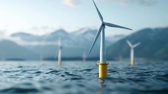 Floating wind turbines harness energy from highaltitude jet streams, presenting a groundbreaking approach to wind power, with copy space