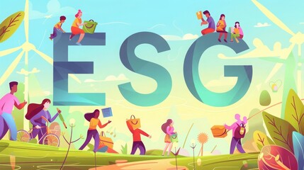 Fototapeta premium ESG Environmental Social, Governance