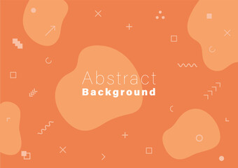 Abstract background fluid geometric shape and memphis style elements orange monochrome color