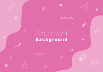 Abstract background fluid geometric shape and memphis style elements pink monochrome color